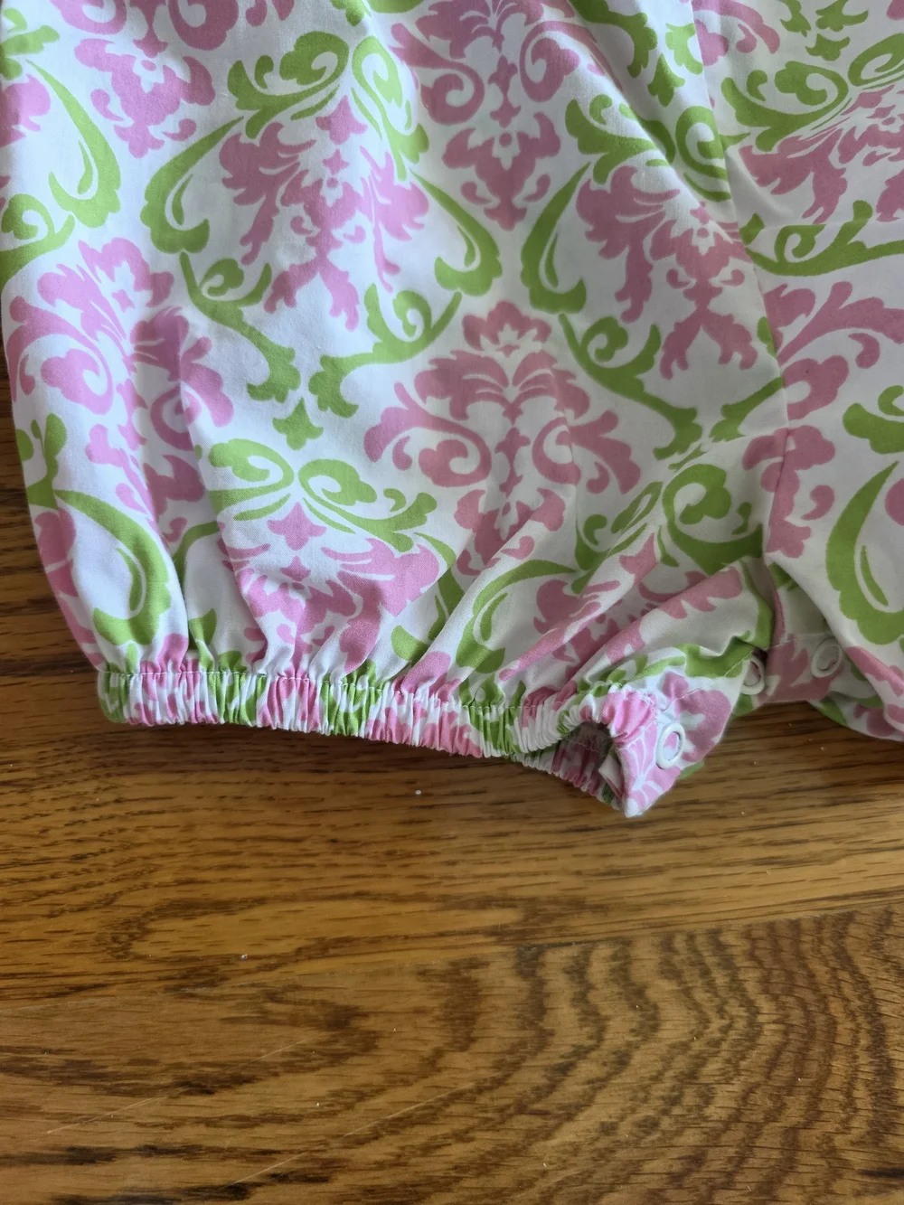 Kelly's Kids Pink & Green Patterned Girls Romper